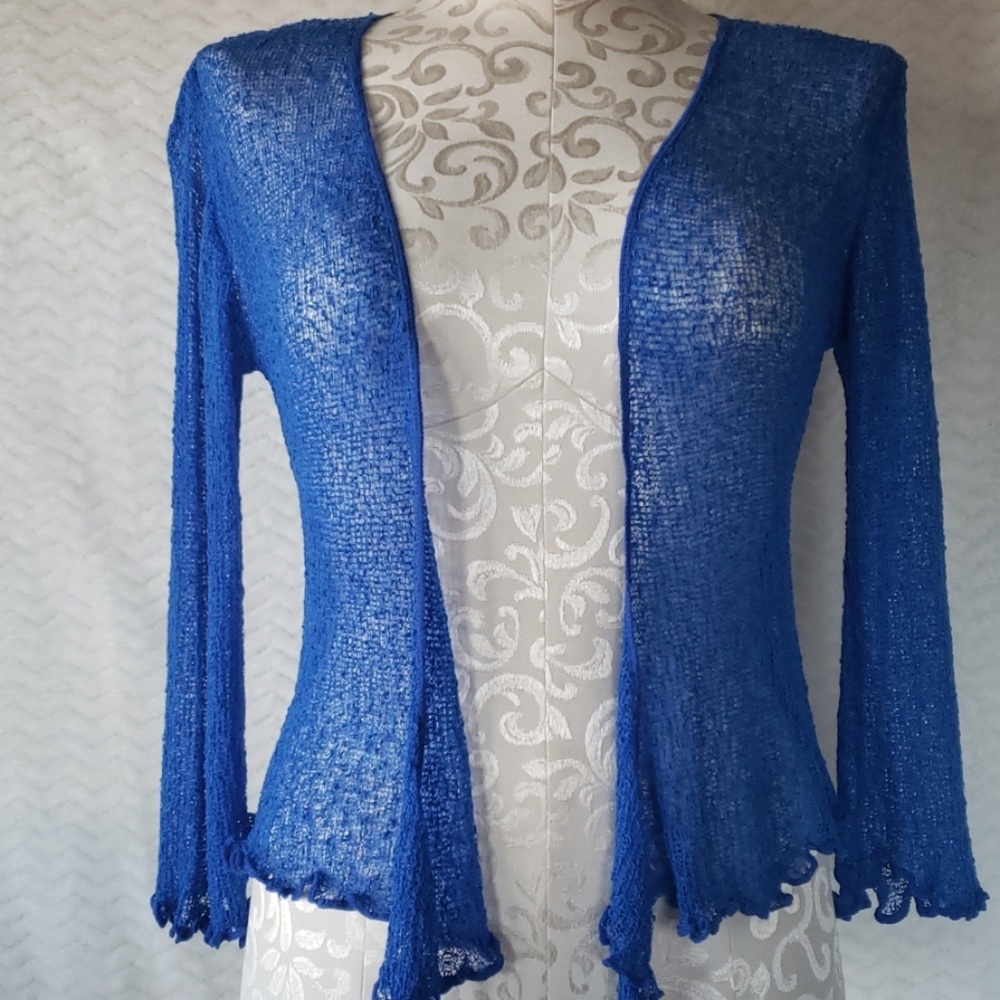 Aloha hand made blue knitted overlay